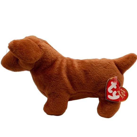 Dachshund Plush Weenie Dog Ty Bow Wow Beanie Stuffed Animal Crinkle - Picture 3 of 10